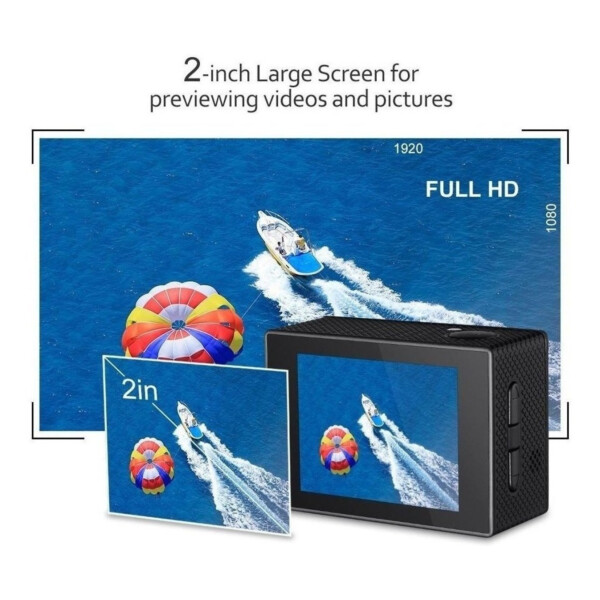 Cámara Deporte Tipo Go Pro Full Hd 1080p C/Accesorios Variante Color Plateado