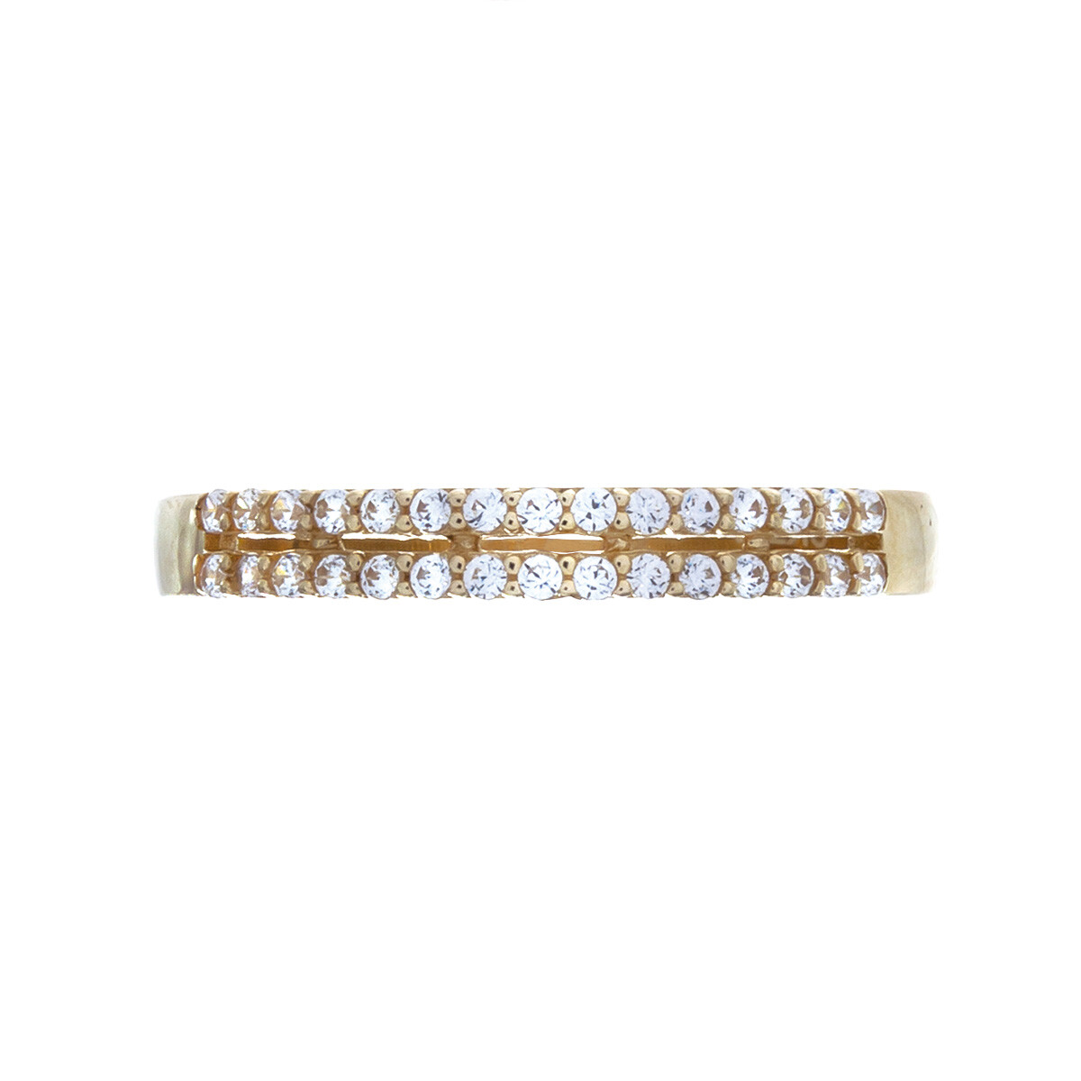 Anillo de oro 9 ktes y circonia Medio sin fin 