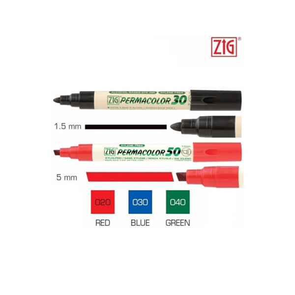 Marcador Permacolor - ZIG Biselado