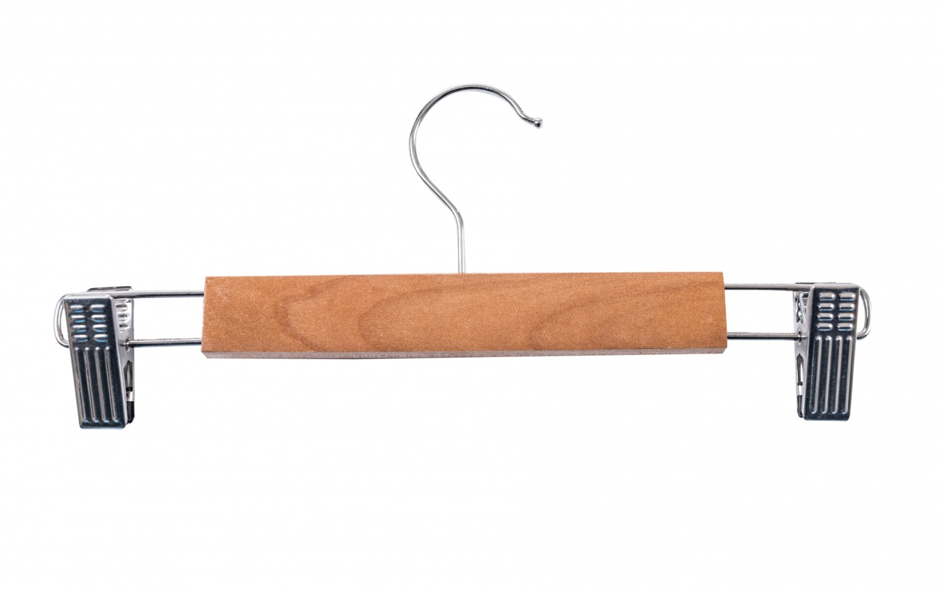 Percha Recta De Madera Con Pinza En Extremos Para Pantalón - 