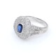 Anillo oro 18k blanco, brillantes y zafiro Anillo oro 18k blanco, brillantes y zafiro