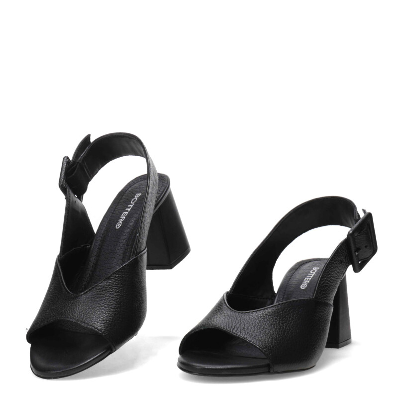 Sandalias de Mujer Bottero con Hebilla y Punta Abierta Negro