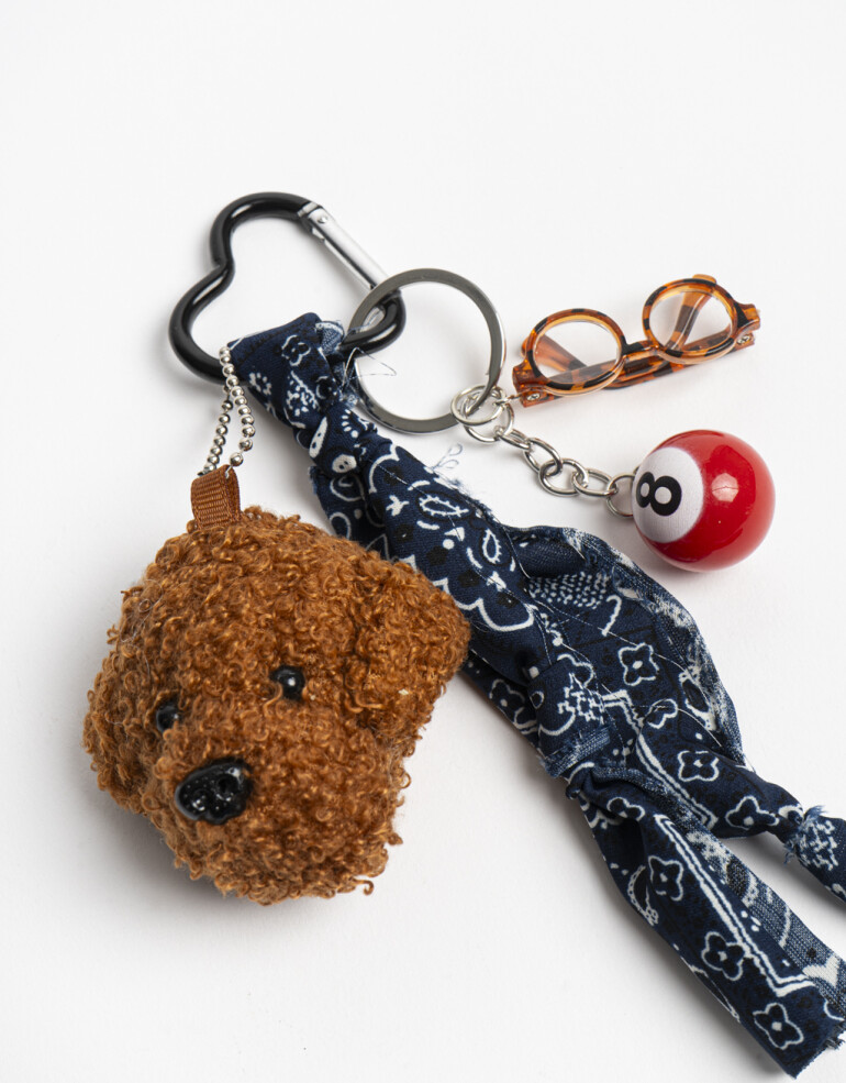 Llavero Cordón Llavero Multicharm Cordon Y Perro Peluche - Combinacion Multicolor