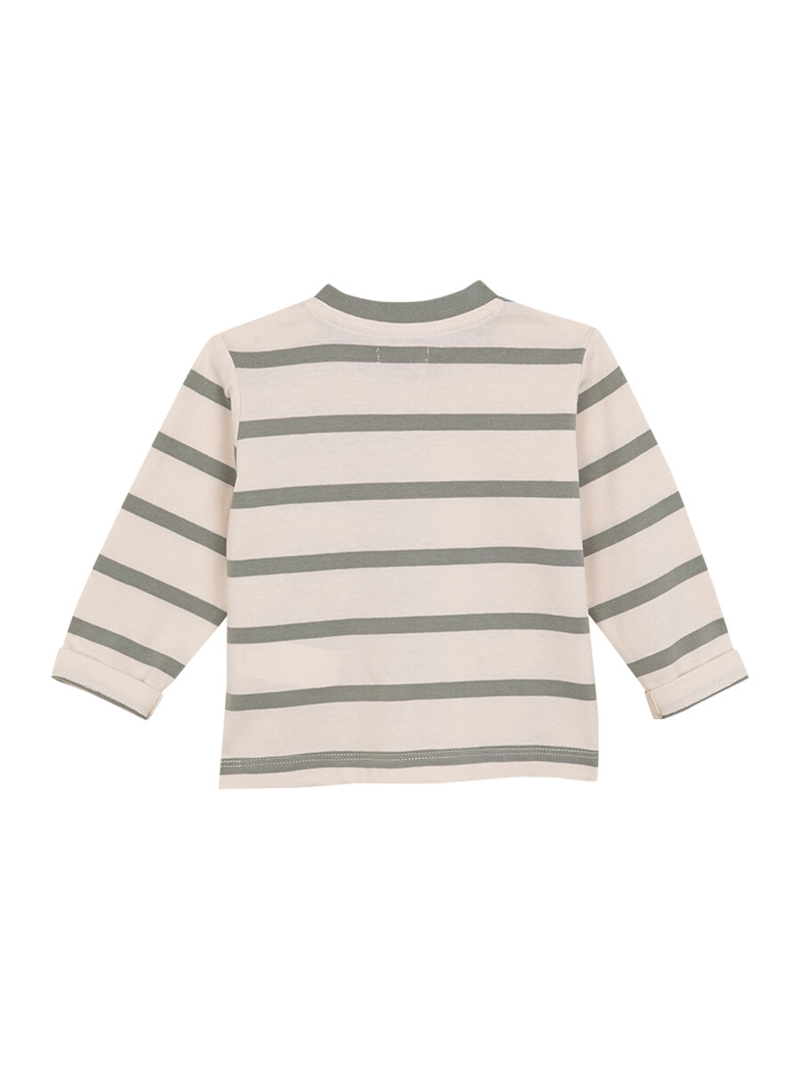 Camiseta Con Print Verde Suave