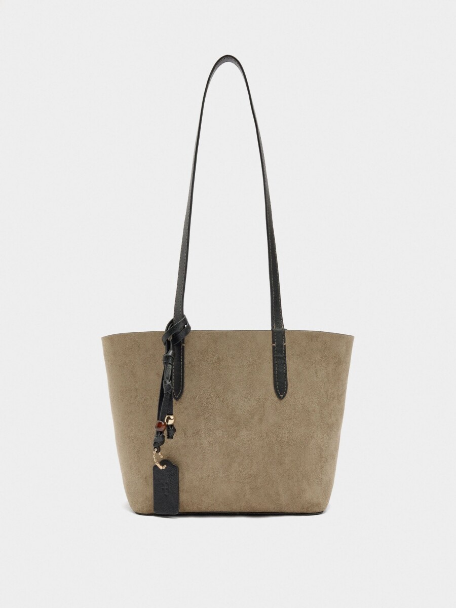 Bolso Shopper Reversible Con Bolsa Extraíble M negro