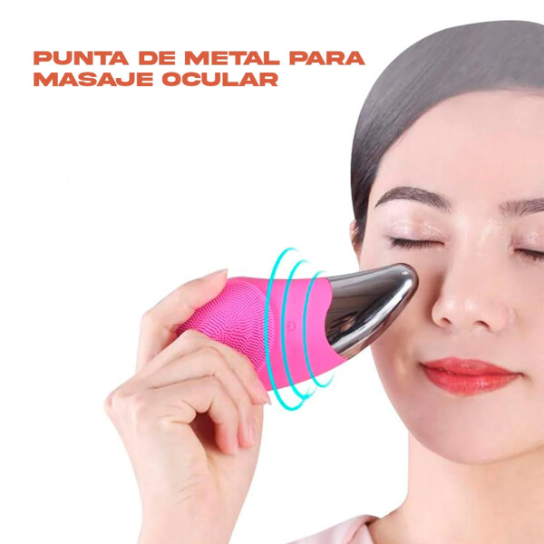 Cepillo Masajeador Limpiador Facial Contorno Ojos Silicona Variante Color Fucsia