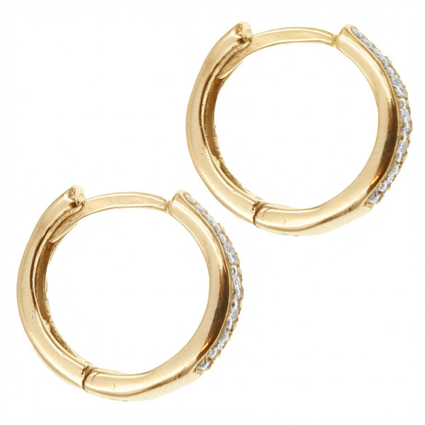 Caravanas aro pavé CH de oro amarillo 18k con brillantes Caravanas aro pavé CH de oro amarillo 18k con brillantes