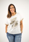 Blusa elastizada tipo morley Blanco