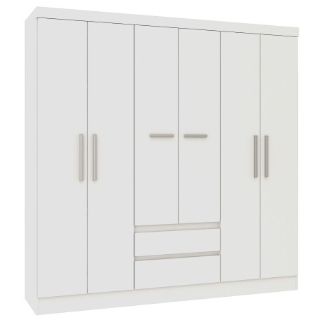 PLACARD ROPERO 6 PUERTAS MDP BLANCO 0600R