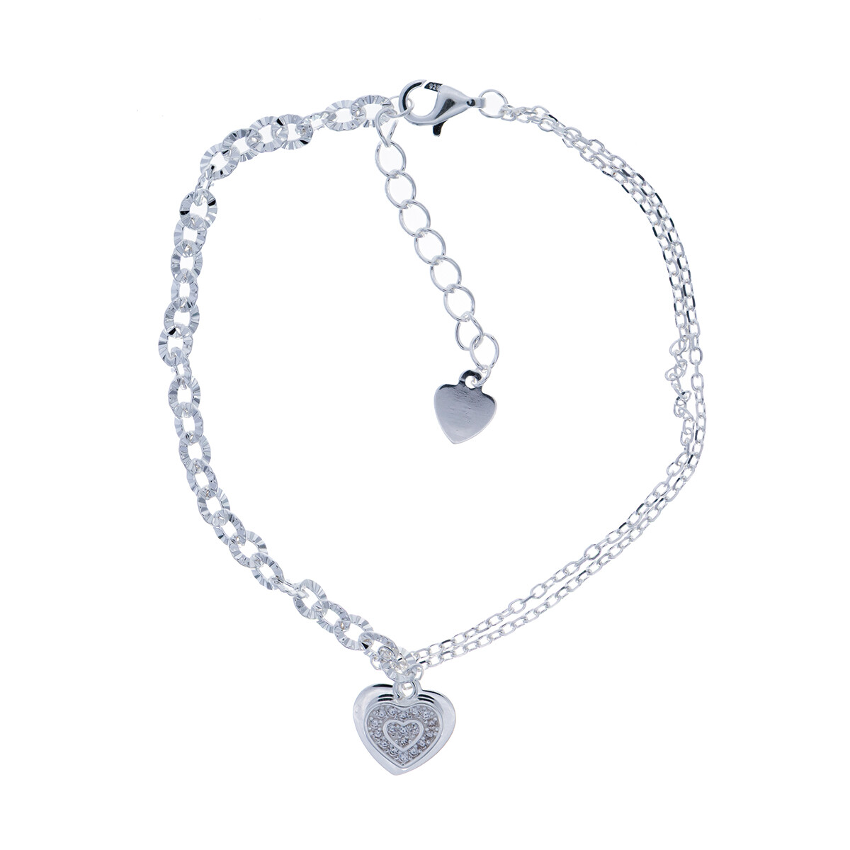 Pulsera de plata 925, CORAZON 