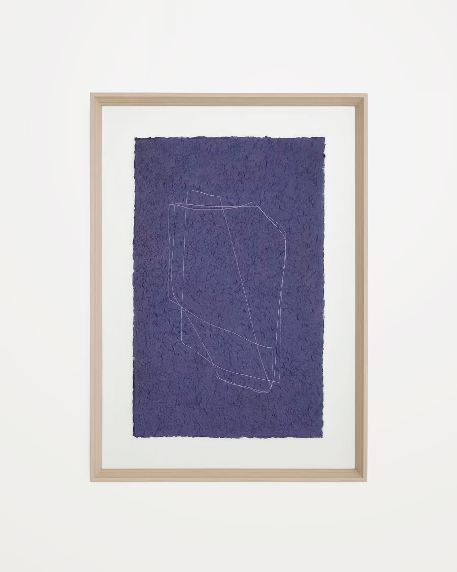 Cuadro Durkan de papel reciclado azul 50 x 70 cm