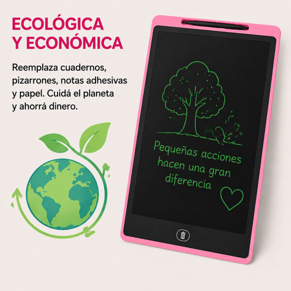 Pizarra Mágica Tableta Dibujar Infantil 16'' Pulgadas Lapiz Color Rosado