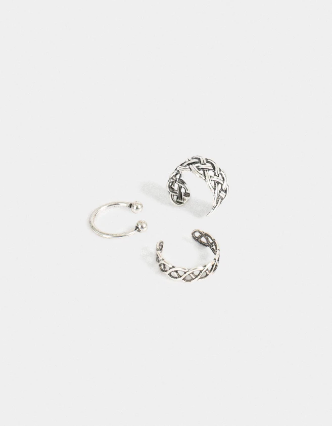 Bijou Cuff Set De Earcuffs Antique - Plateado Antique Silver