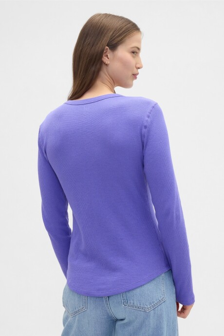 Remera Waffle Manga Larga Mujer Blue Iris 2