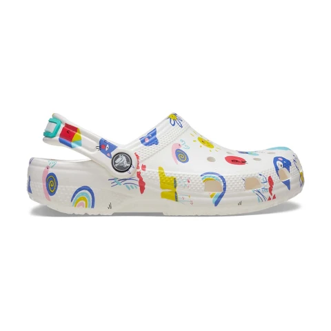 Classic Doodle Print Clog T - Niños White/multi