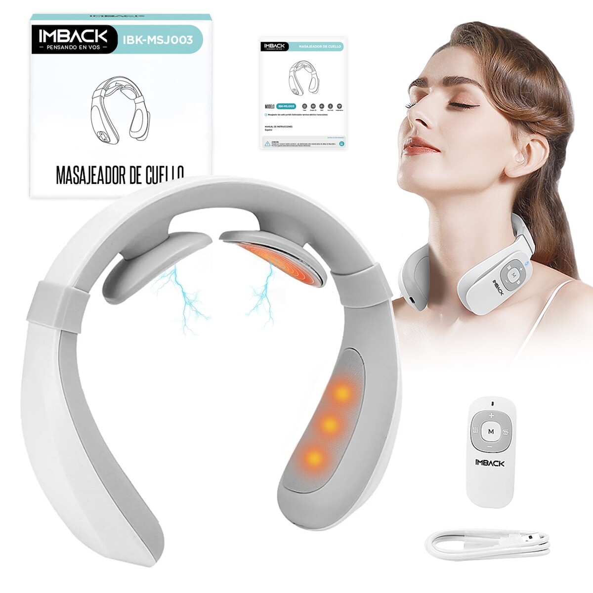 Masajeador De Cuello Portátil Estimulador Eléctrico Nervioso Transcutáneo MSJ003 