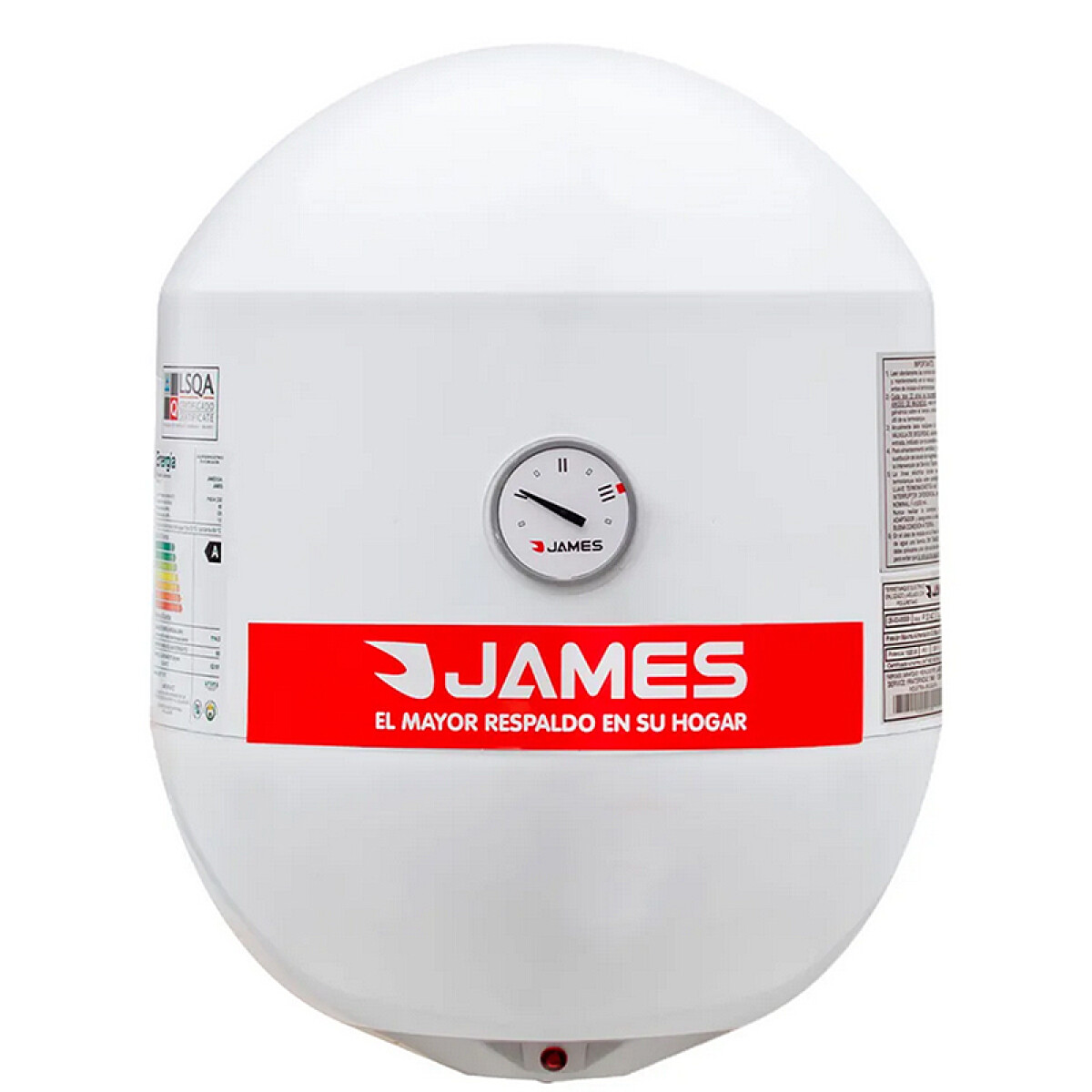 Termotanque 30 lts. James, Cilíndrico, Tanque acero 