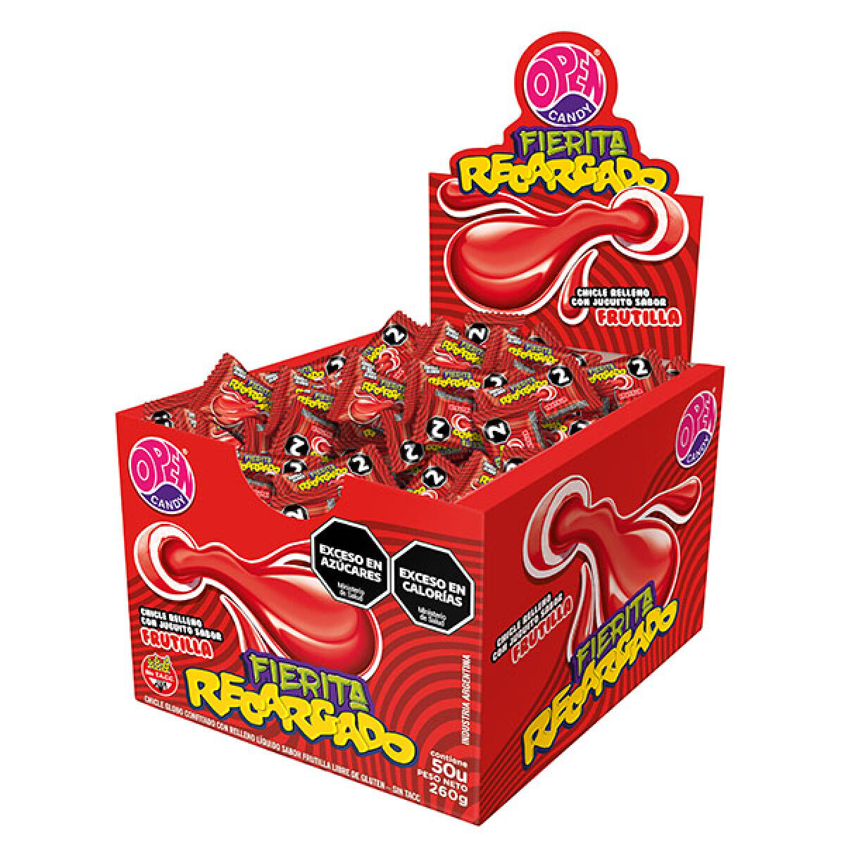 Chicle Fierita Recargado x50 - Frutilla 