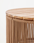 Mesa de centro Dandara de acero, cuerda beige y madera maciza de acacia Ø60 FSC 100% Mesa de centro Dandara de acero, cuerda beige y madera maciza de acacia Ø60 FSC 100%