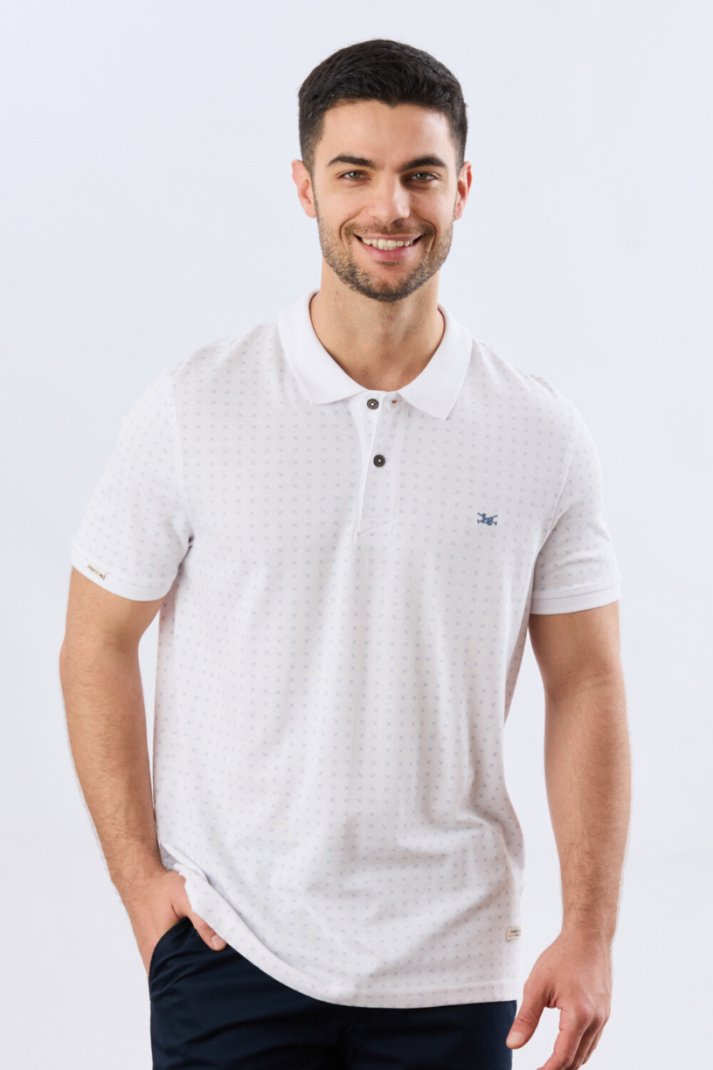 REMERA POLO ESTAMPADA PIQUÉ Blanco