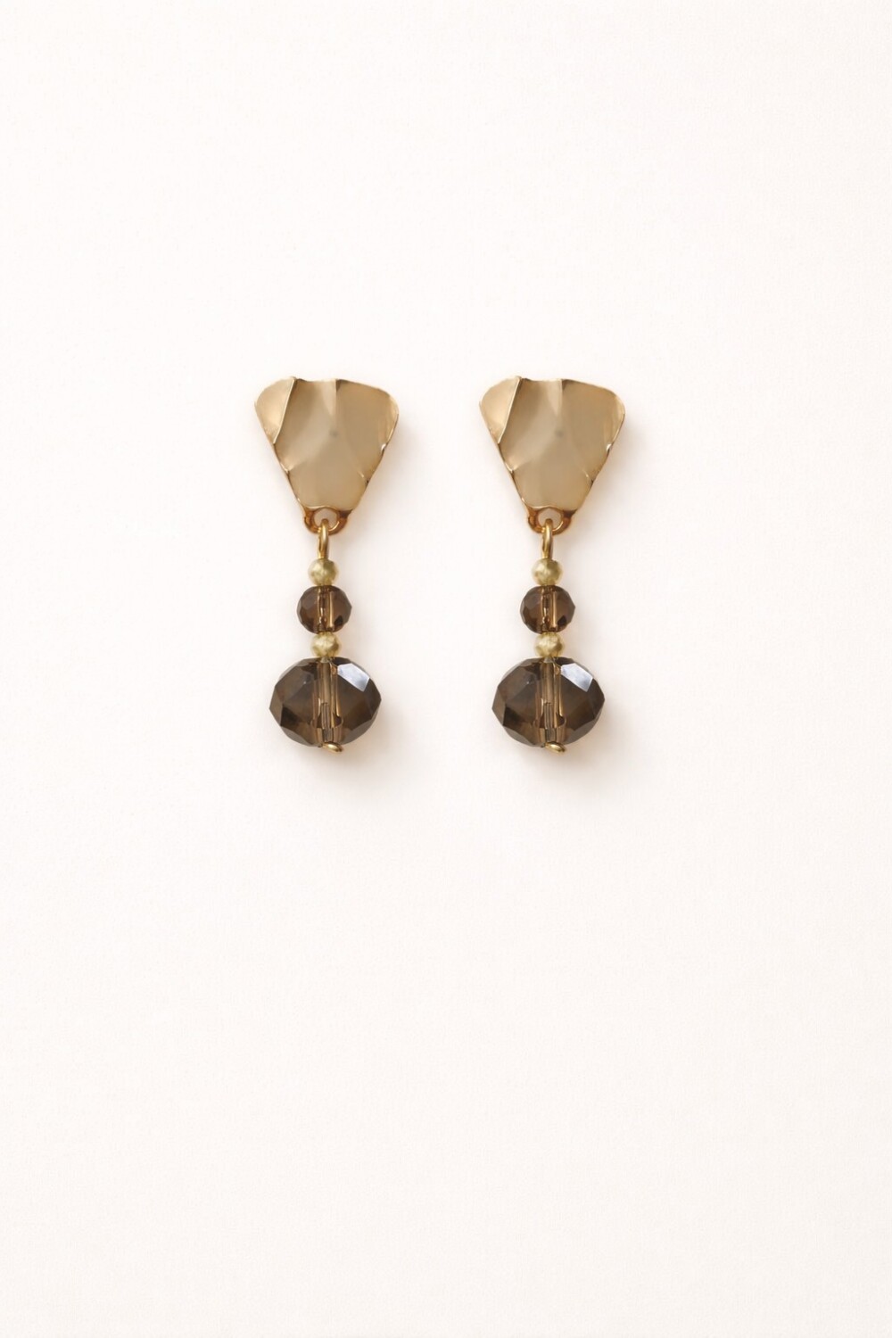 Crystal Earrings Beige