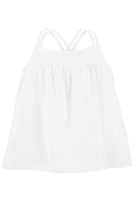 Musculosa con tiras cruzadas. Talles 6-24M Sin color