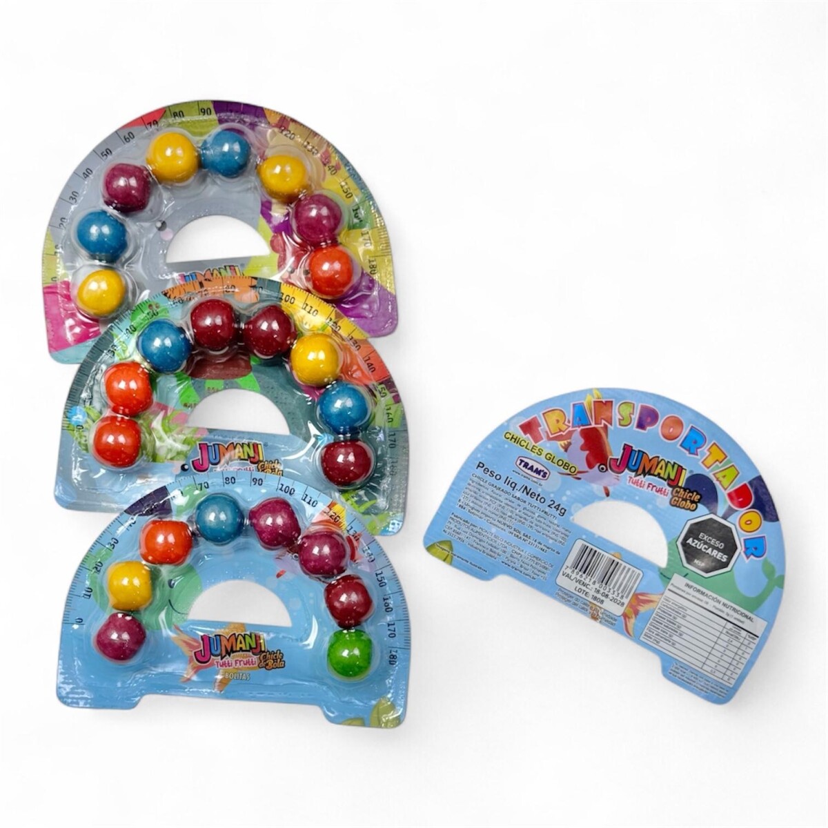 Chicle Bolita Juego de Geometria x 20 - Transportador 