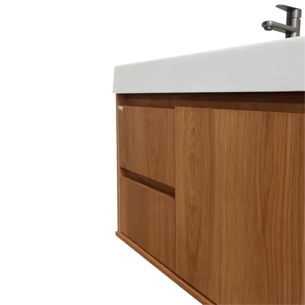 Mueble De Baño Suspendido Nicole 78 Cm Mesada y bacha embutida en resina natural Mueble De Baño Suspendido Nicole 78 Cm Mesada Y Bacha Embutida En Resina Natural