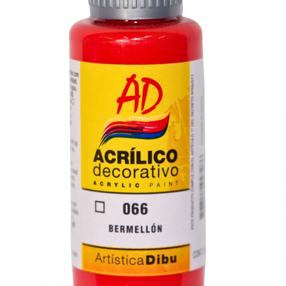PINTURA ACRILICA ARTISTICA DIBU 60 ML. DIFERENTES COLORES COLOR BERMELLON 066