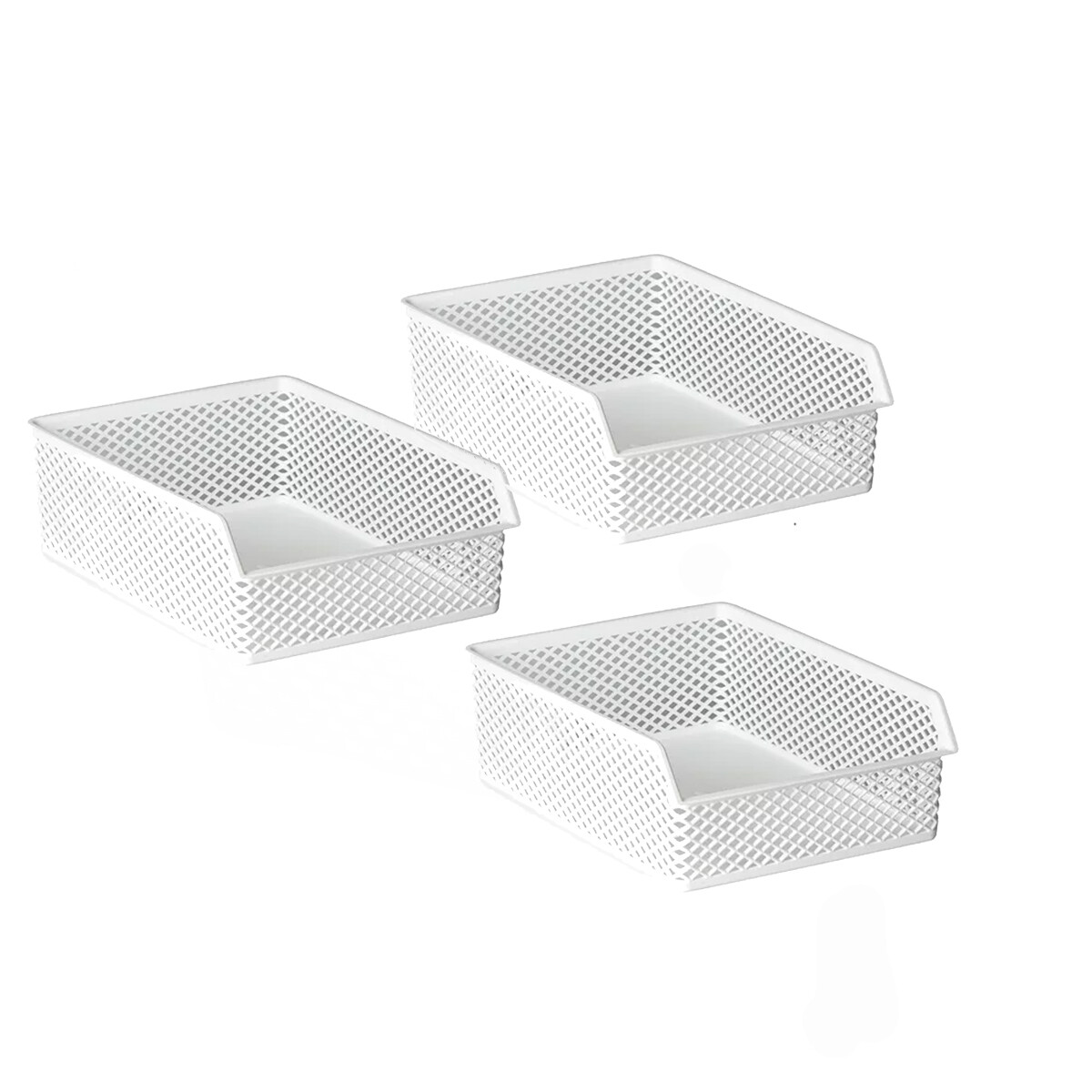 Set X3 Organizador calado línea apilable M - BLANCO 