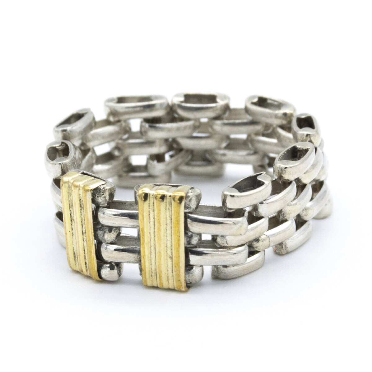 Anillo de Plata 925 y Doublé en Oro 18 kt Modelo Panter - Ancho 18 mm 