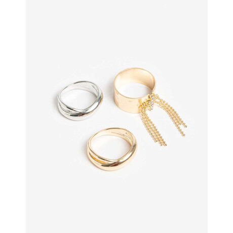 Sets Anillos Metal Dorado