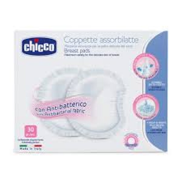 DISCOS ABSORBENTES CON ANTIBACTERIAL 30 pcs CHICCO DISCOS ABSORBENTES CON ANTIBACTERIAL 30 pcs CHICCO