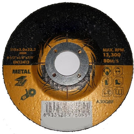 TOLSEN DISCO CORTE METAL CENTRO DEPRIMID 115mmX3. Tolsen Disco Corte Metal Centro Deprimid 115mmx3.