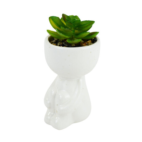 Planta artificial en maceta figura sentada Planta artificial en maceta figura sentada