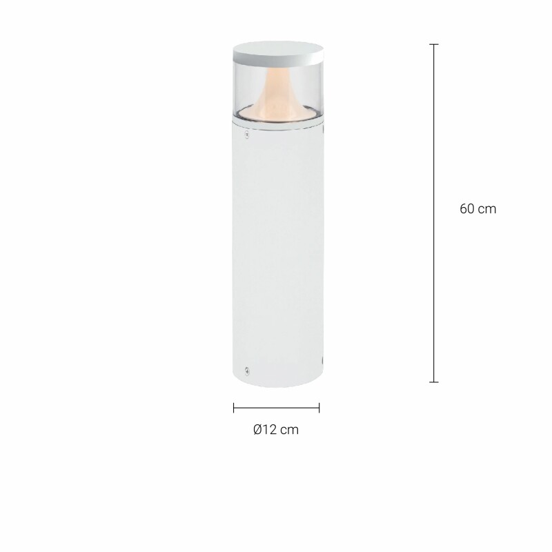 BOLARDO KANE 60 CM Luminaria Bolardo Exterior 9W Kane 60cm Blanco