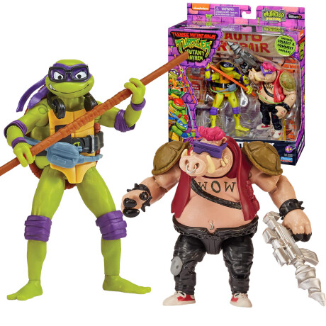 Tortugas Ninja Figura Articulada + Villano 11cm + Accesorios Donnie Vs Bebop