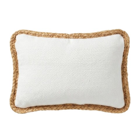 COJIN RECT BLANCO C/BORDE YUTE 30X50CM Unica
