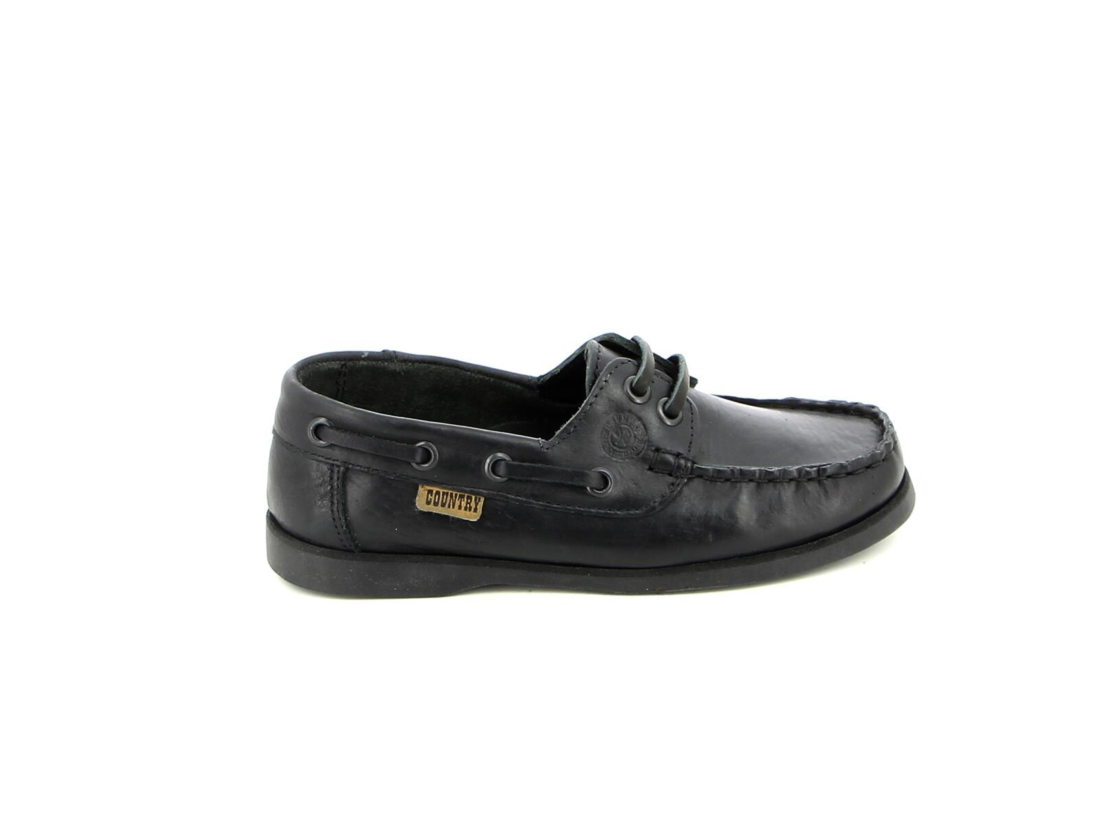 Zapato Country de Niño Náutico Vaqueta Cuero - Negro 