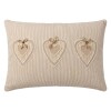 COJIN RECT BEIGE DET CORAZON 40X60CM Unica