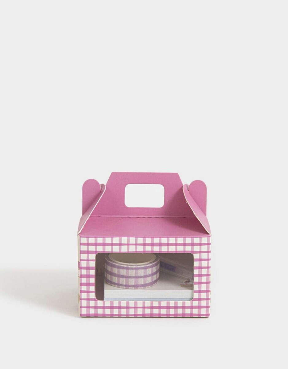 Mini Set De Librería En Cajita De Cartón - Combinacion Multicolor 