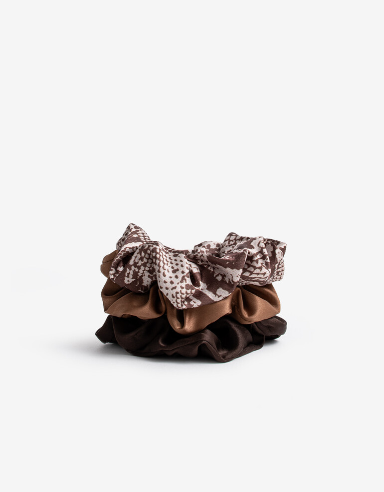Skunzies Lisas Set De Scrunchies - Combinacion Tricolor