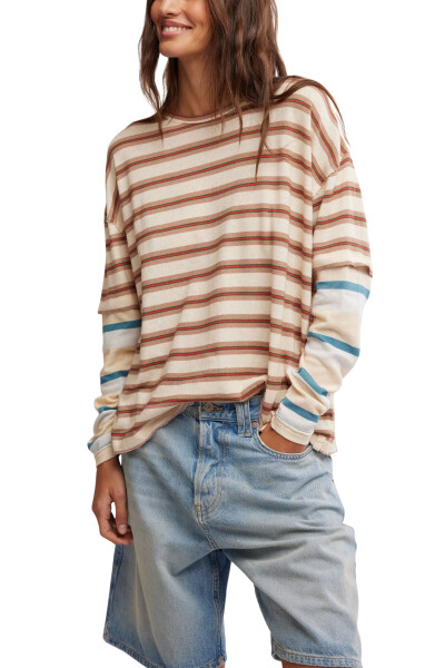 REMERA NINA STRIPE Marfil
