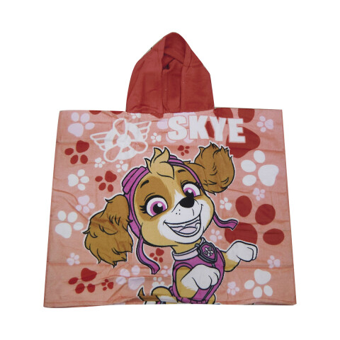Bata Poncho Infantil Paw Patrol 100% Algodón 70 x 58 ROSA