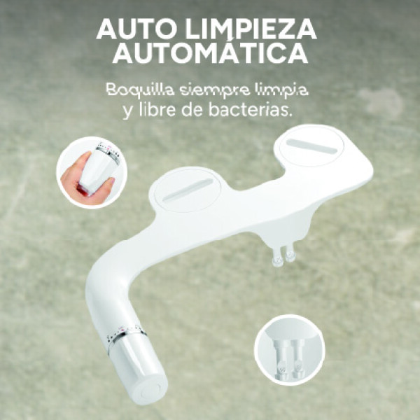 Bidet Para Inodoro Moderno Adaptable Ducha Higienica Baño Color Blanco