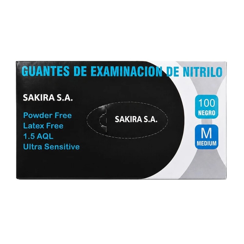 Guantes De Nitrilo Talle M Negro 100 Uds. Guantes De Nitrilo Talle M Negro 100 Uds.