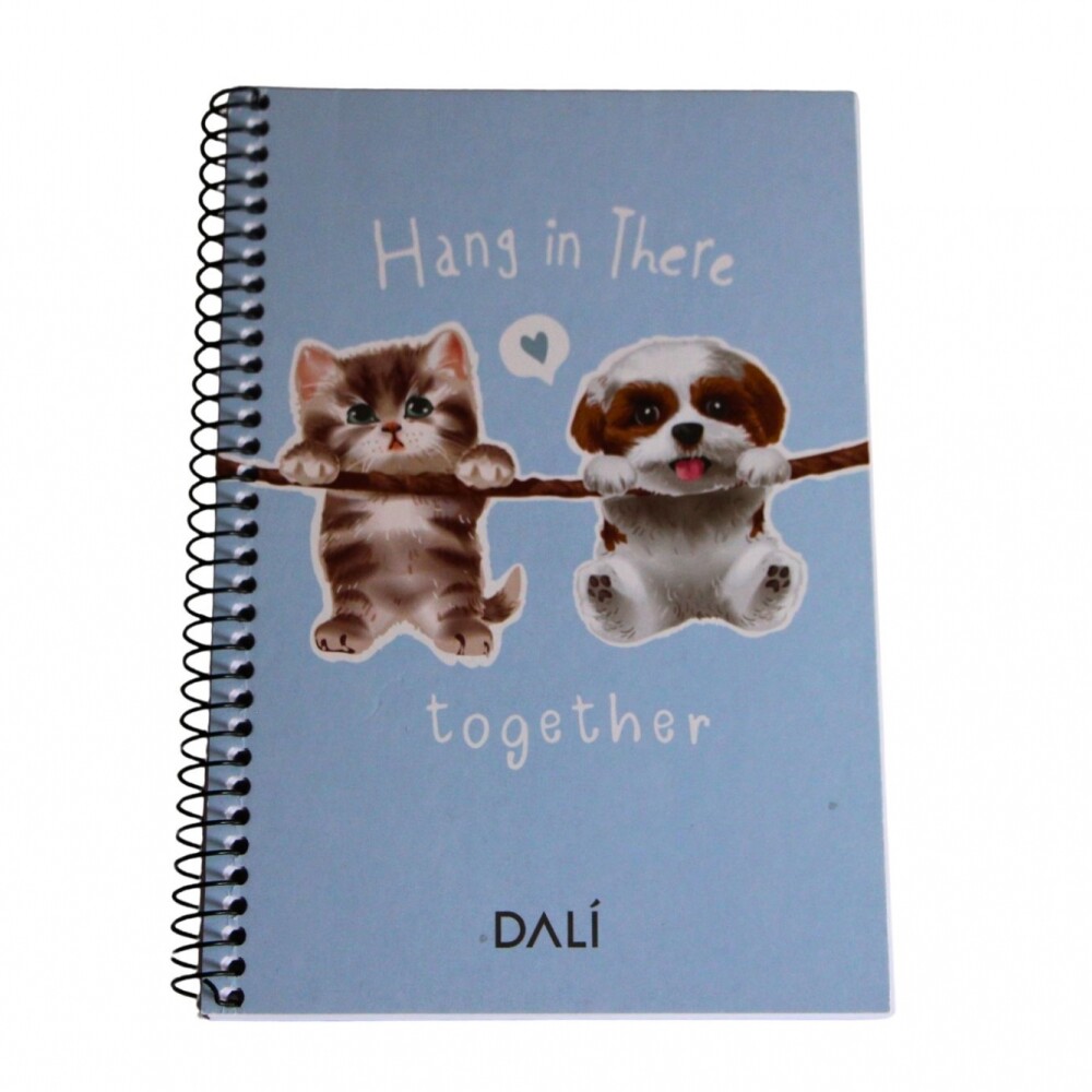 CUADERNO A5 DALI 70 HOJAS TAPA HANG IN THERE TOGETHER