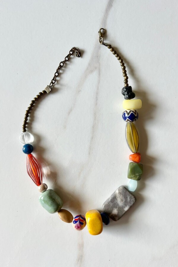 Collar Piedra Multicolor Amarillo