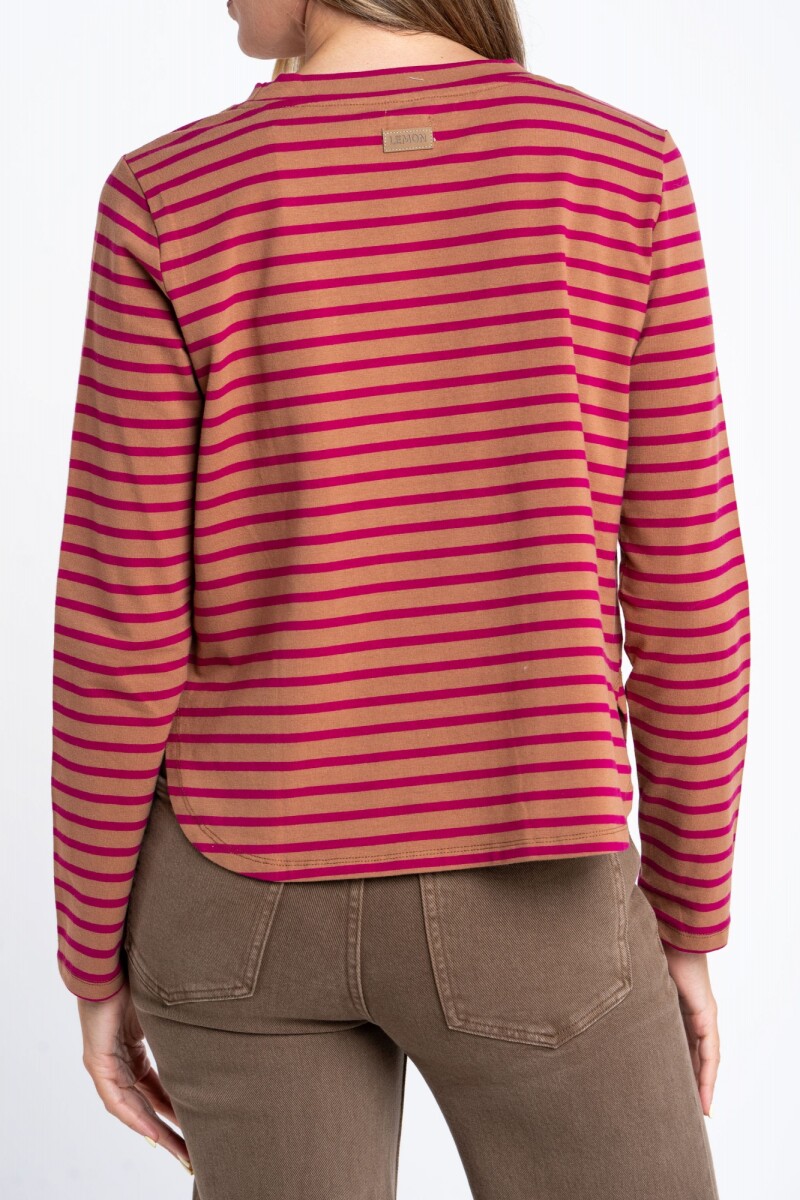 Remera Rayada Algodón Elastano Multi