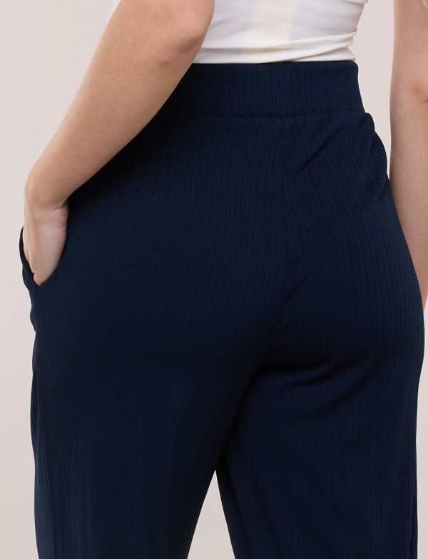 Pantalon Wide Leg Plisado AZUL